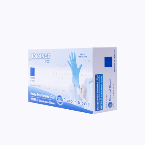 Powder Free Fingertips Textured Nitrile Gloves