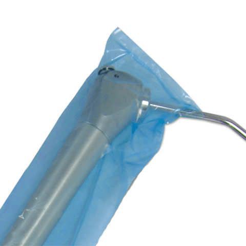 Blue Plastic Air/Water Syringe Cover Sleeve | With Pre-Cut Opening | 500/Box